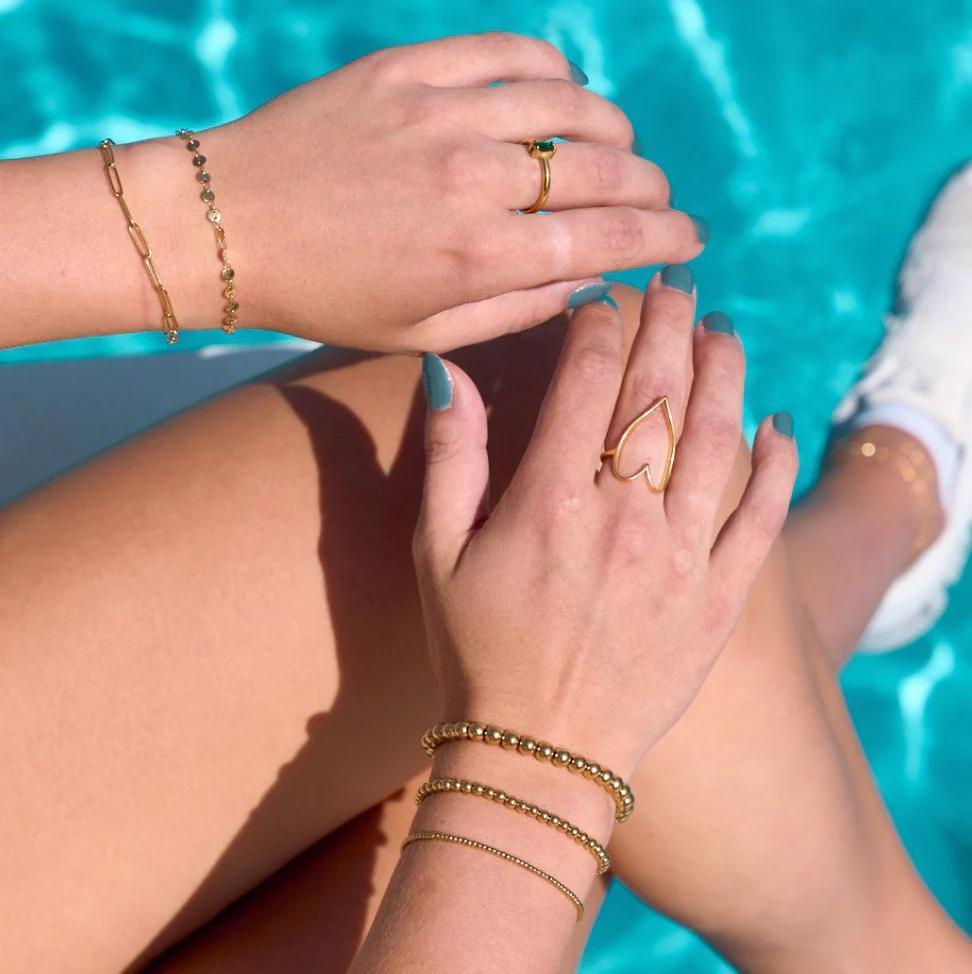 Waterproof Gold Ball Bracelets