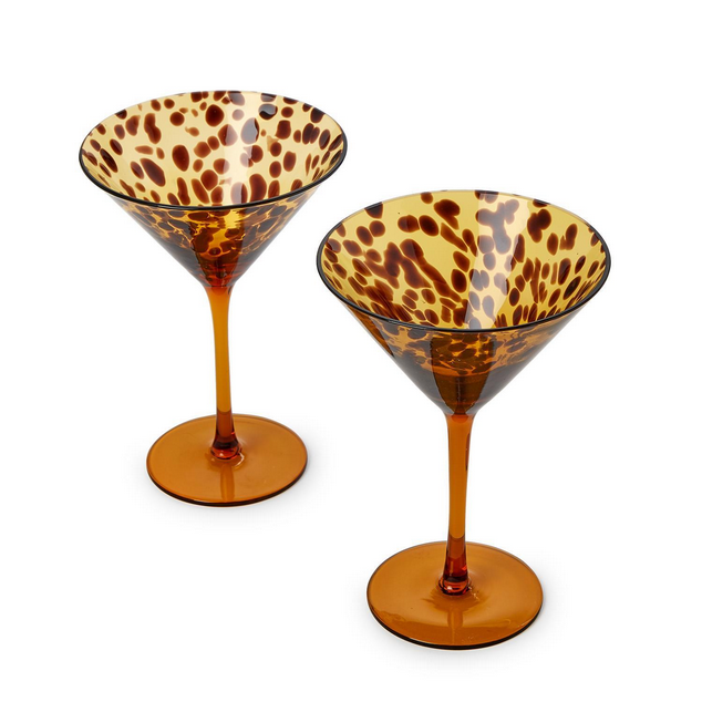 Tortoise Print Glassware