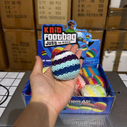 Pastel Striped Color Knitted Hacky Sack