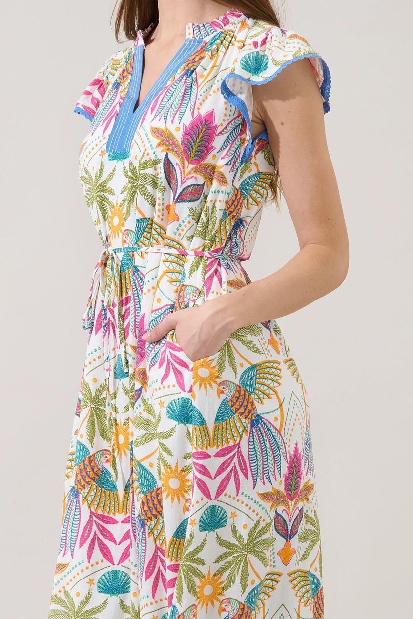 Adelina Shift Midi Dress Tropical