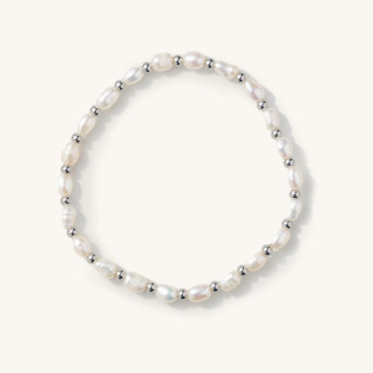 Percy Pearl Bracelet - Silver