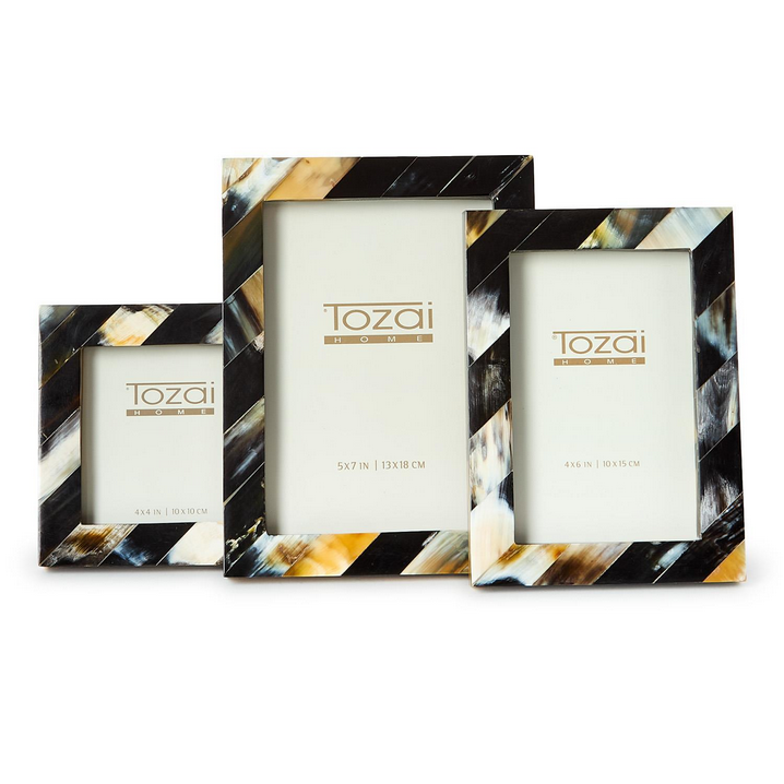 Savoy Black Horn Photo Frames