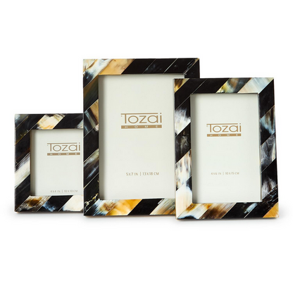 Savoy Black Horn Photo Frames
