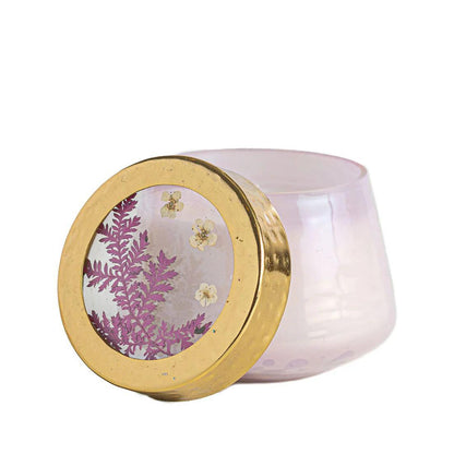 Blackberry + Coconut Petite Watercolor Pressed Floral Candle