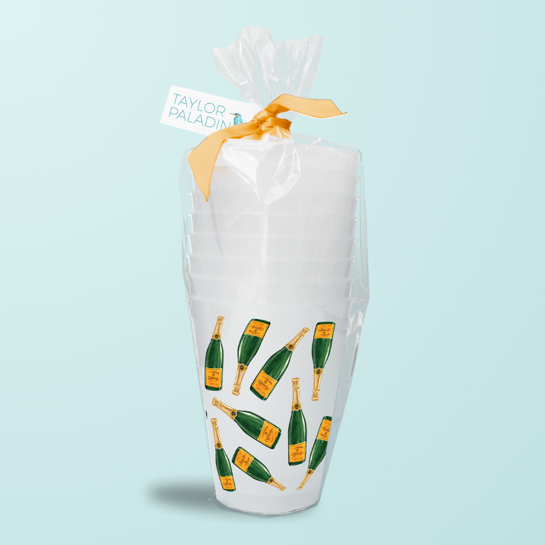 Watercolor Printed Frosted Cups