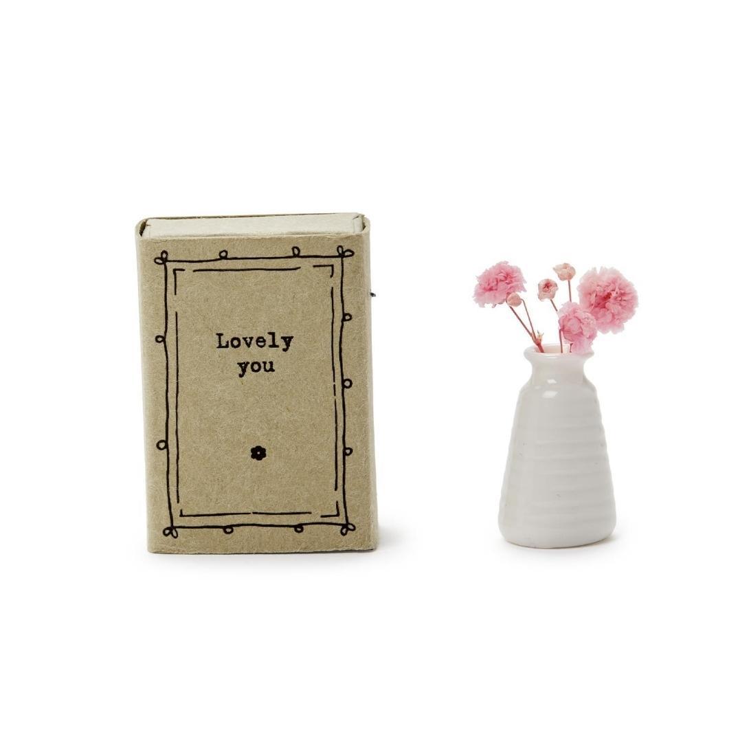 Lovely Matchbox Vase with Flowers