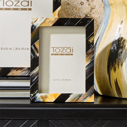 Savoy Black Horn Photo Frames