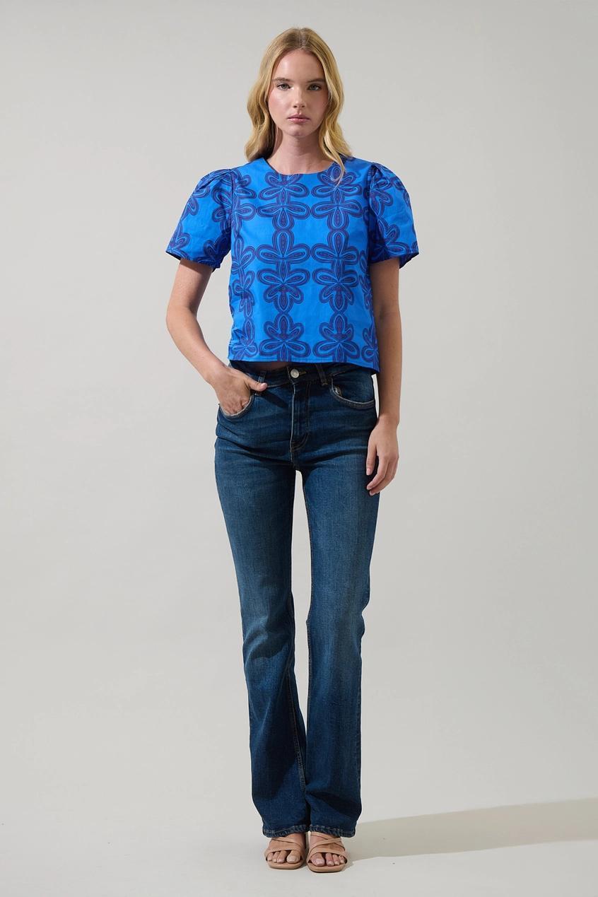 Romery Abstract Tilma Short Sleeve Top