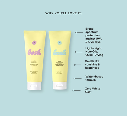Bask Sheer Moisturizing SPF Lotion Sunscreen 3.4oz