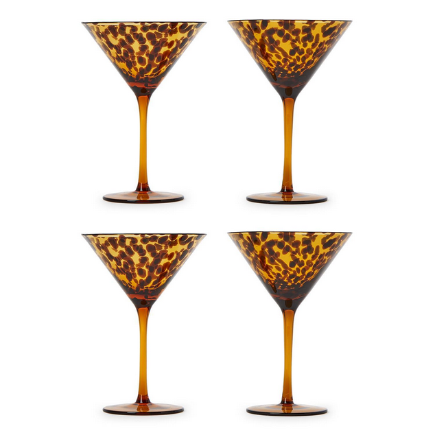 Tortoise Print Glassware