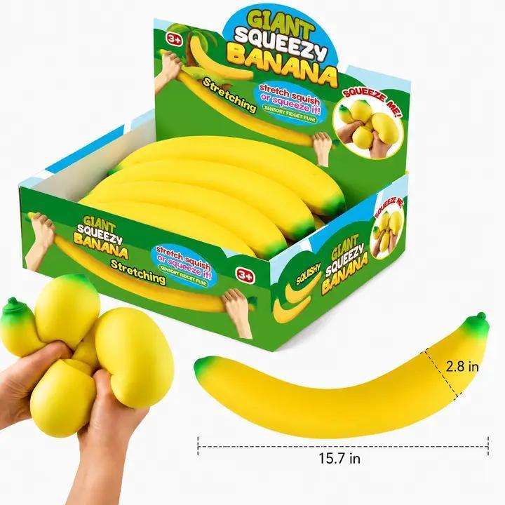 Giant Squeezy Squishy Banana 🍌– Jumbo Sensory Toy