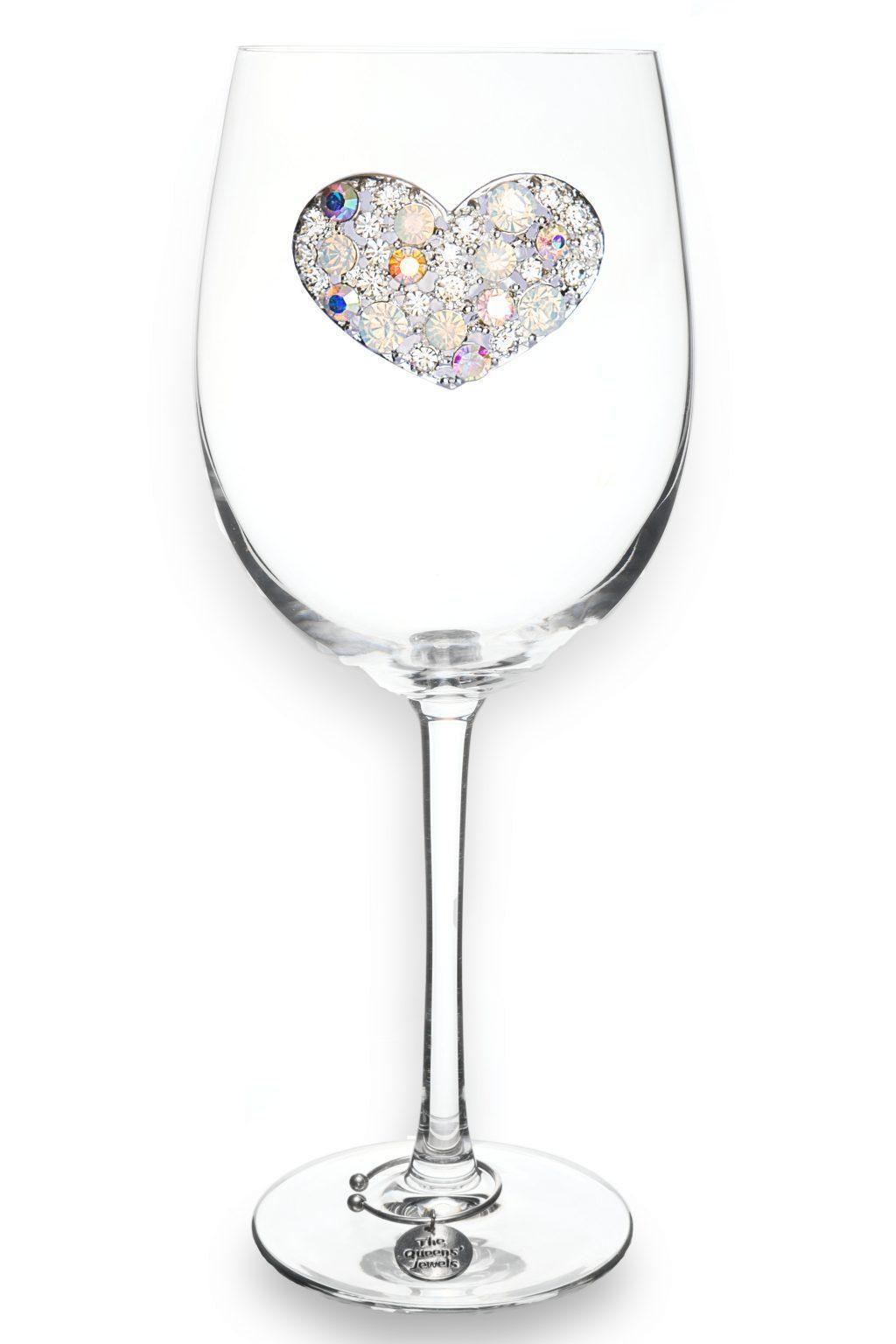 Multi Stone Heart Jeweled Glass