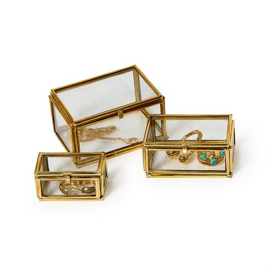 Brass & Glass Trinket Boxes