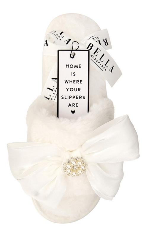 Plush Bow Slippers
