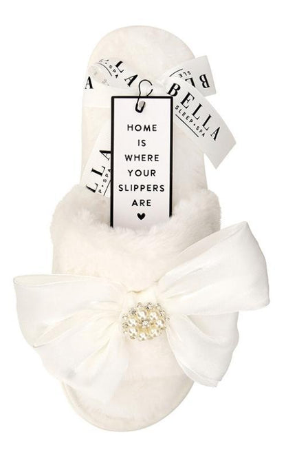 Plush Bow Slippers