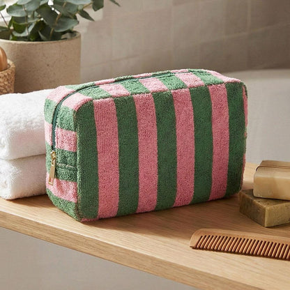 Striped Terry Cosmetic Bag w/ Monogram