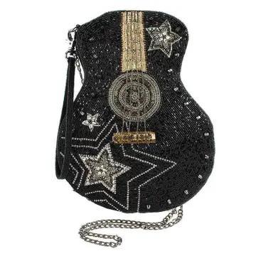 Superstar Beaded Guitar Crossbody Handbag