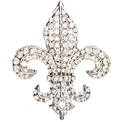 Diamond Fleur de Lis Jeweled Glass