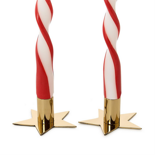 Star Shapeed Gold Metal Taper Candleholder