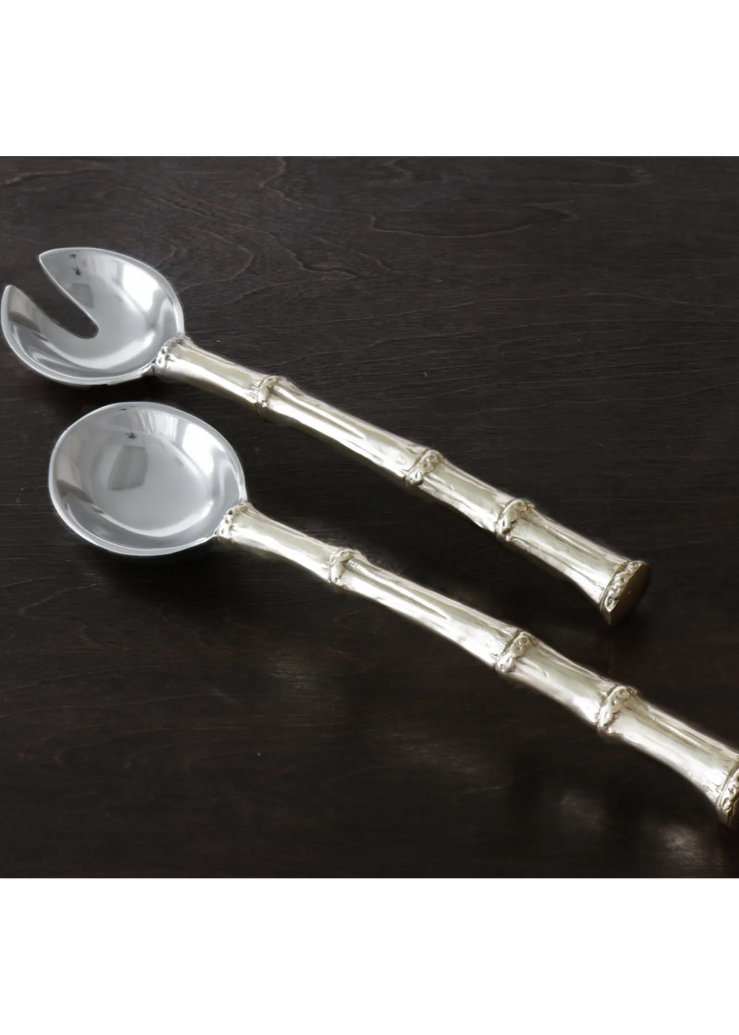 GARDEN Bamboo Salad Servers with Gold Handles