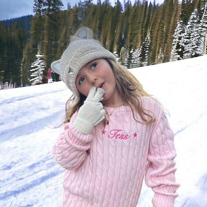 Cable Crewneck Knit Sweater