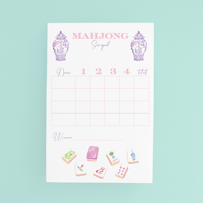 Mahjong Scorecard Pad