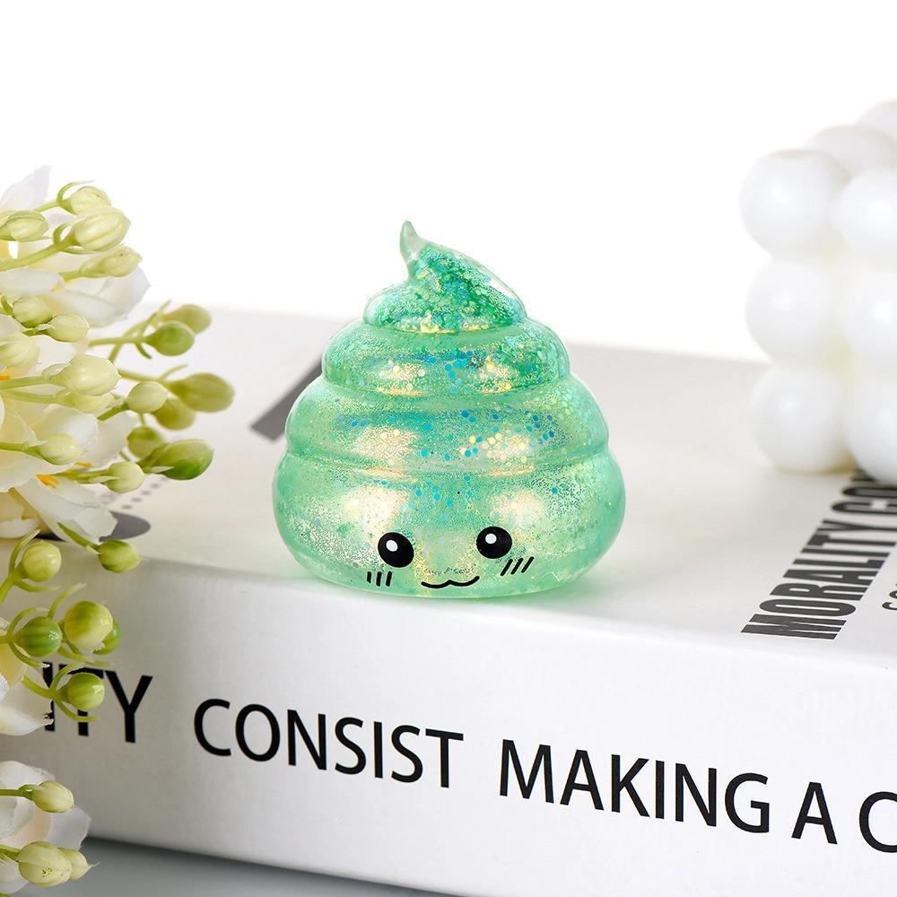 Maltose Glitter smiley Poop Squeeze Toy