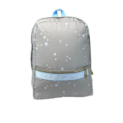 Seersucker Small Backpack with Monogram