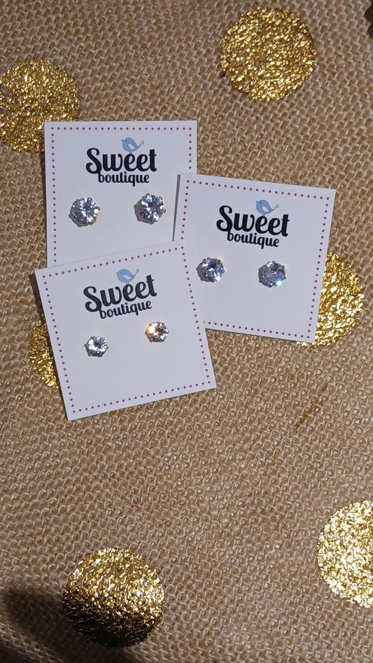 CZ STUDS STAINLESS STEEL 18K FILLED Copy
