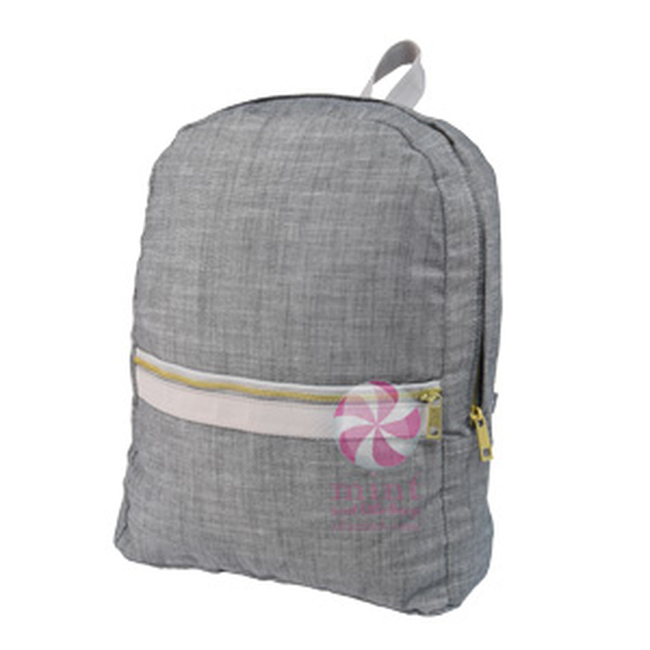 Seersucker Small Backpack with Monogram