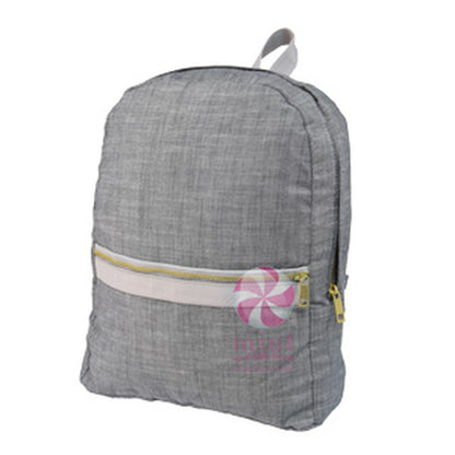 Seersucker Small Backpack with Monogram