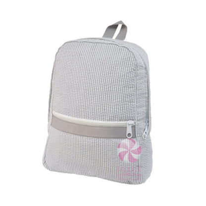 Seersucker Small Backpack with Monogram