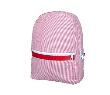 Seersucker Medium Backpack w/ monogram