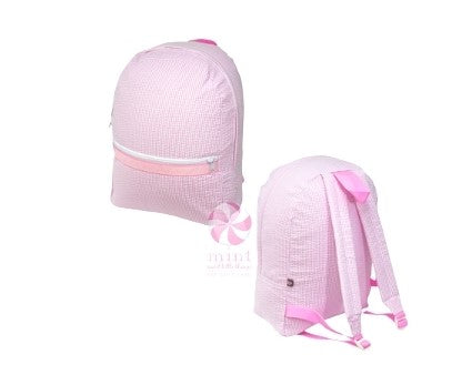 Seersucker Medium Backpack w/ monogram