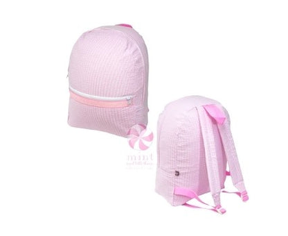 Seersucker Medium Backpack w/ monogram