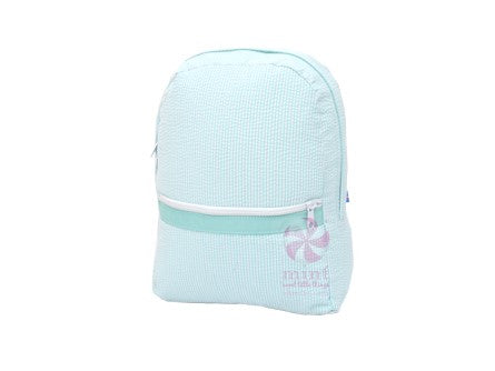 Seersucker Medium Backpack w/ monogram