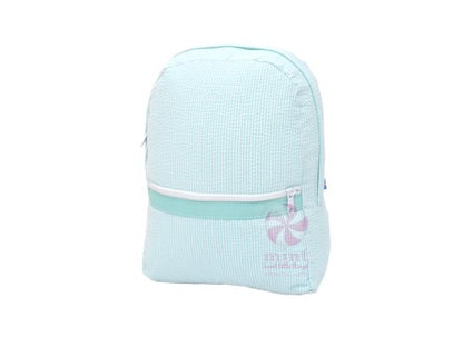 Seersucker Medium Backpack w/ monogram