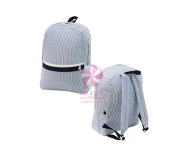 Seersucker Medium Backpack w/ monogram