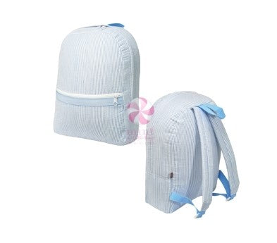Seersucker Medium Backpack w/ monogram