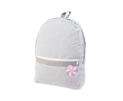 Seersucker Medium Backpack w/ monogram