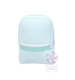 Seersucker Small Backpack with Monogram