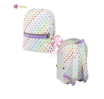 Seersucker Small Backpack with Monogram
