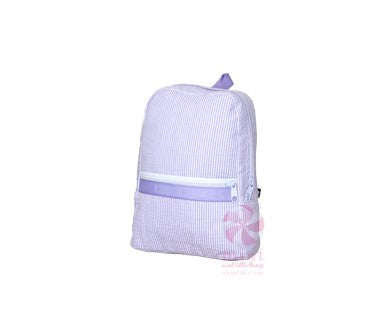 Seersucker Small Backpack with Monogram