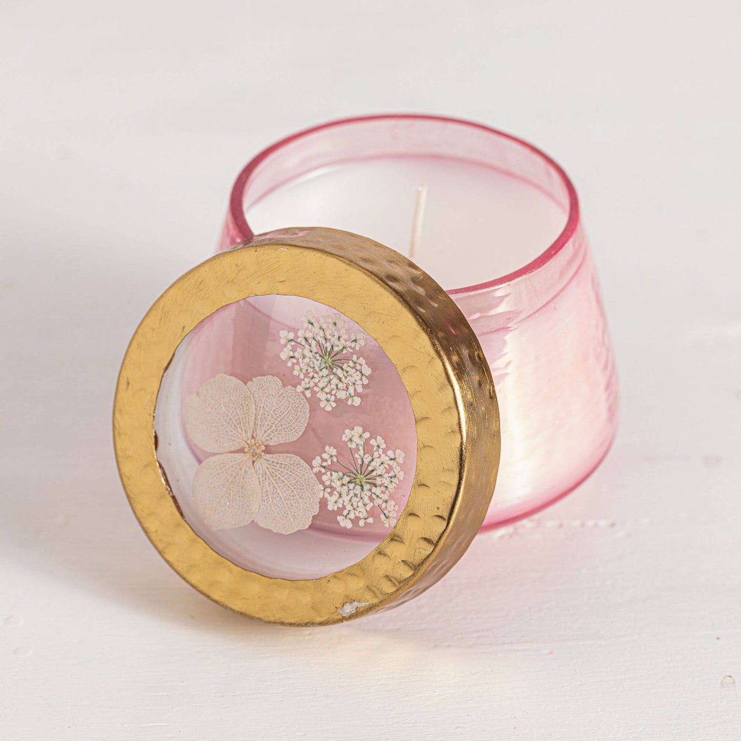Luna Flower Petite Watercolor Pressed Floral Candle